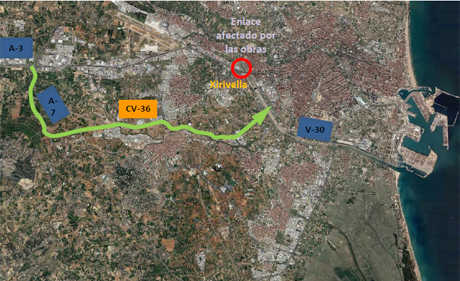 El enlace A-3 y V-30, seis meses en obras