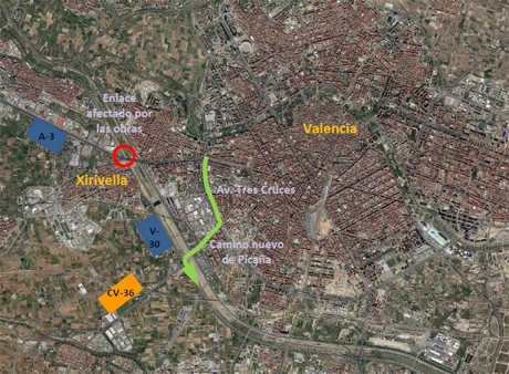 El enlace A-3 y V-30, seis meses en obras