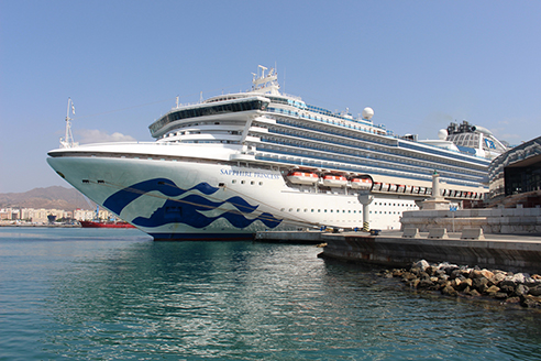 El &ldquo;Sapphire Princess&rdquo; escala por primera vez en el Puerto de M&aacute;laga