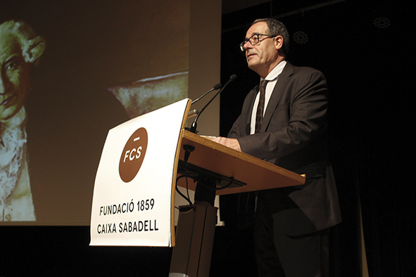 Pere Macies, presidente del Cercle d&#039;Infraestructures en el acto de celebraci&oacute;n del 15 aniversario de la fundaci&oacute;n.