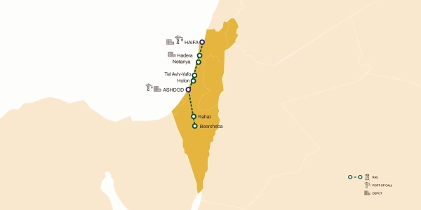 $!Los servicios regulares europeos y de Short Sea de MSC escalan todas las semanas en los puertos de Haifa y Ashdod, con servicios ferroviarios que conectan con el interior de Israel. Fuente: MSC.