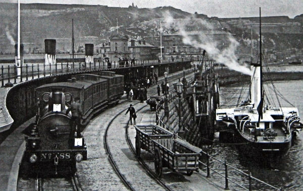 $!Ferrocarril. Puerto de Dover (Inglaterra). Hacia 1860.