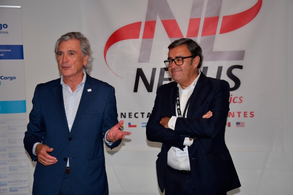 $!Jesús Cuéllar, presidente de Foro MADCargo (izquierda), junto a Javier Alías,country manager de Nexus Logistics (derecha). Foto M.J.