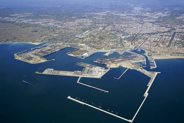 $!Imagen aérea del Puerto de Valencia.