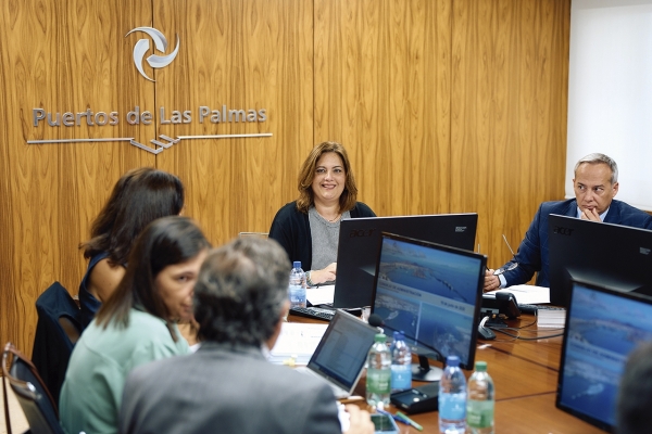 $!Un momento del Consejo de Administración de la Autoridad Portuaria de Las Palmas celebrado hoy.