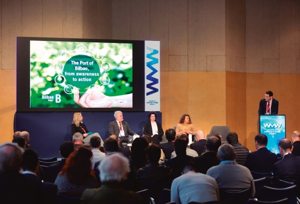 $!Andima Ormaetxe, director de Operaciones, Comercial y Logística de la Autoridad Portuaria de Bilbao, repasó los retos y las estrategias que está implementando el enclave para reducir su huella de carbono.
