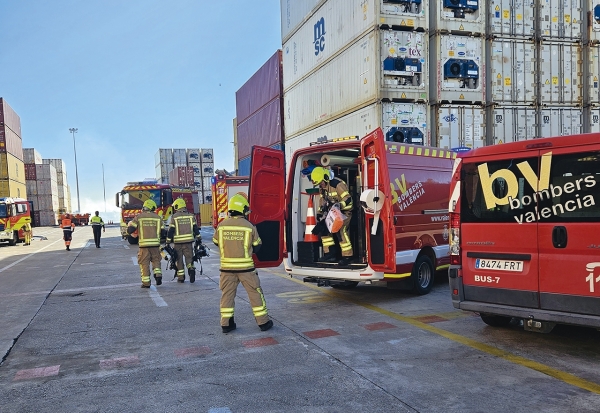 $!Un momento de la prueba realizada en las instalaciones de MSC Terminal Valencia.