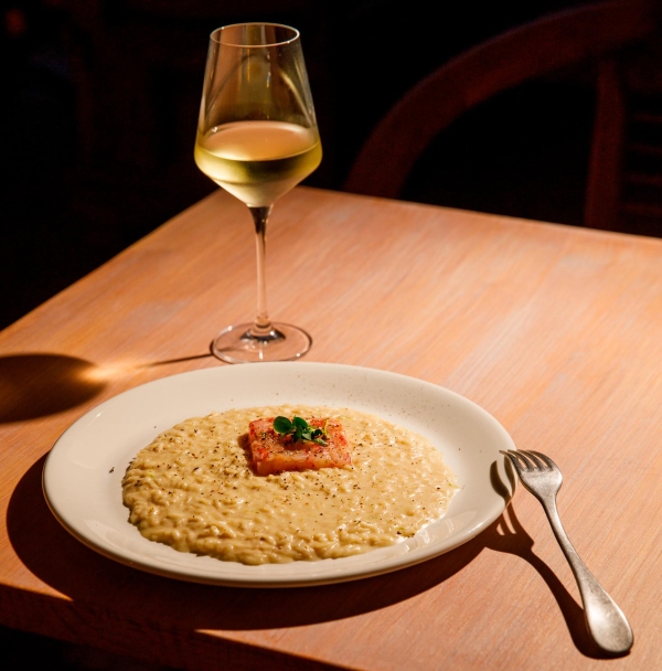 $!Risotto cacio, pepe e tartarede carabineros