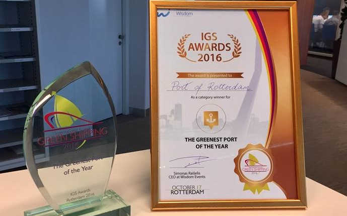 El Puerto de Rotterdam recibe el premio &quot;Greenest Port of the Year&quot;