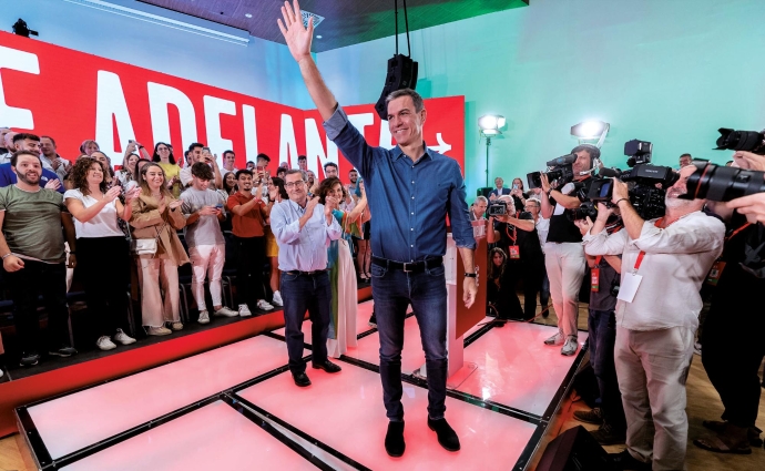 El presidente del Gobierno en funciones y candidato a la presidencia, Pedro Sánchez, durante un reciente acto en Granada.