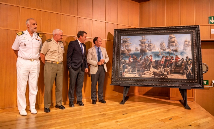 Presentación del cuadro “La batalla de Algeciras”, inspiración del artículo de Miguel Jiménez premiado.