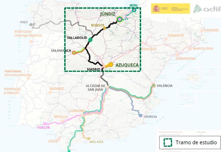 Transportes avanza en el desarrollo de la autopista ferroviaria en el itinerario Azuqueca-Valladolid-Burgos-Júndiz