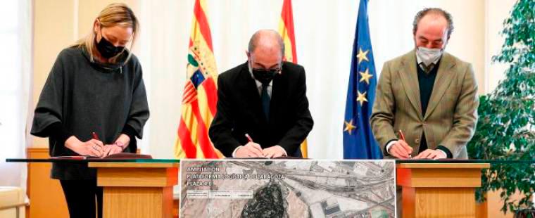 Gobierno de Aragón, APL y Cipsa firman la ampliación de PLAZA en 220 hectáreas