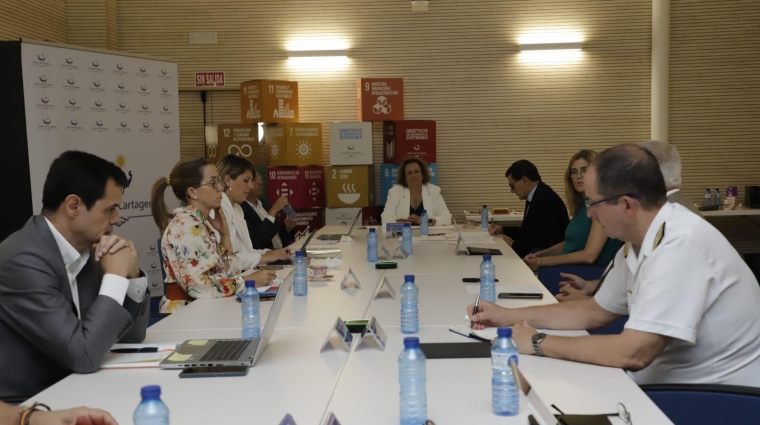 Un momento de la reunión del Consejo de Administración de la Autoridad Portuaria de Cartagena que ha tenido lugar hoy.