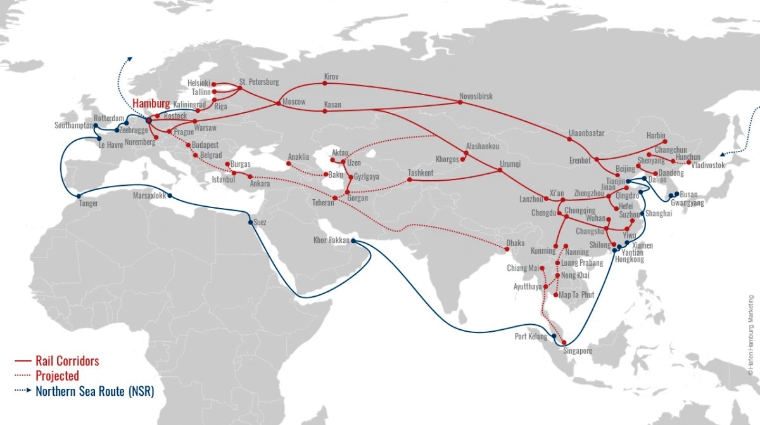 El Puerto de Hamburgo es el hub europeo por excelencia para la Nueva Ruta de la Seda.