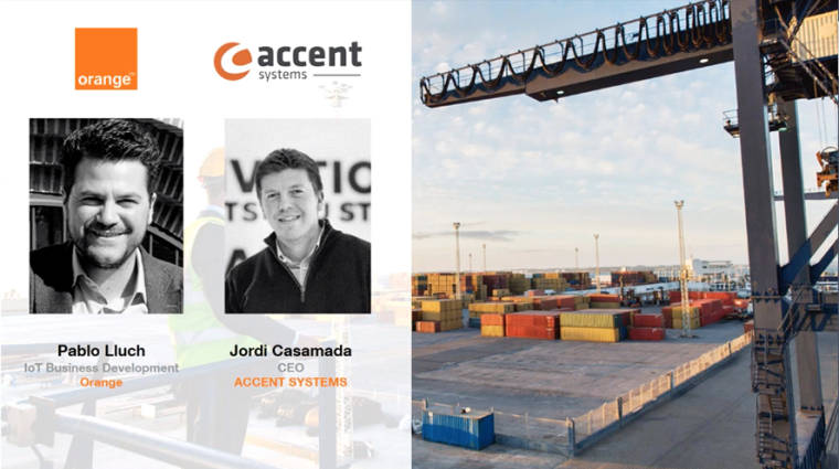 Pablo Lluch, IoT Business Development de Orange, y Jordi Casamada, CEO de Accent Systems, presentan soluciones de tracking para las compa&ntilde;&iacute;as del sector log&iacute;stico.