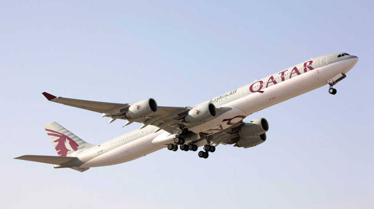 Uno de los Airbus A340 de la flota de Qatar Airways.