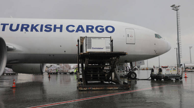 Turkish Cargo transport&oacute; las vacunas contra el Covid-19 a Brasil, fabricadas en China.