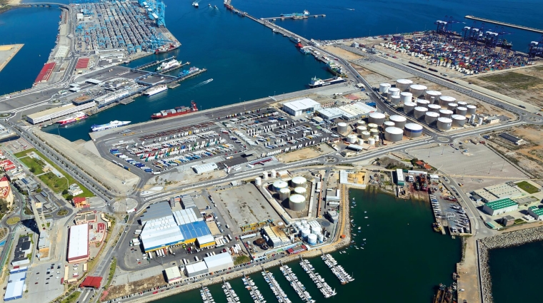 Vista aérea del Puerto de Algeciras.