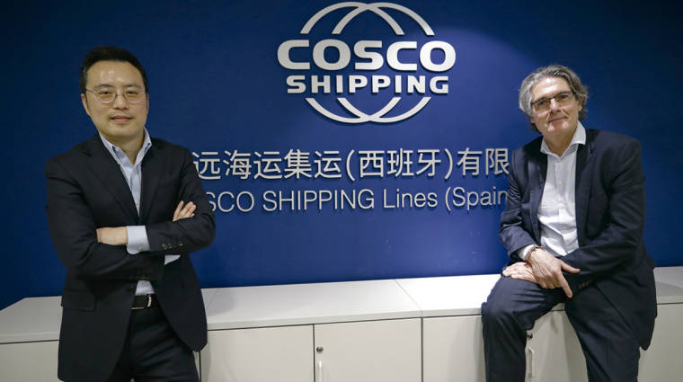 Wan Kun, managing director de COSCO Shipping Lines Spain; y Albert O&ntilde;ate, general manager. Foto J.J.M.