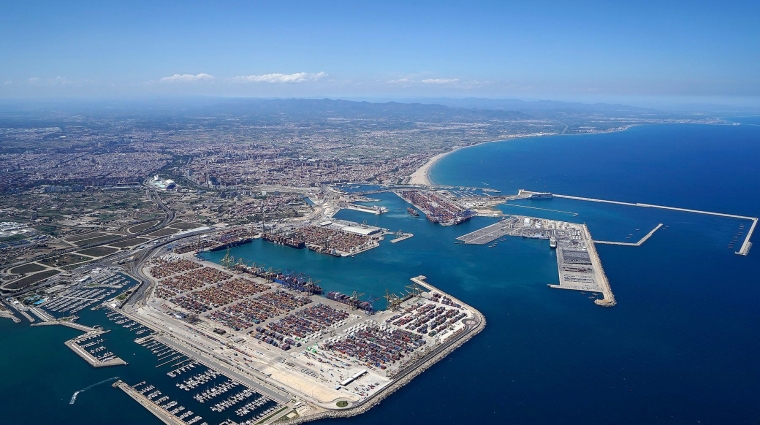 Imagen aérea del Puerto de Valencia.