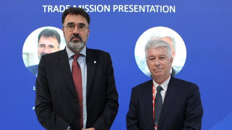 Lluís Salvadó, presidente y Manel Galán, jefe de relaciones externas de Port de Barcelona. Foto: J.P.