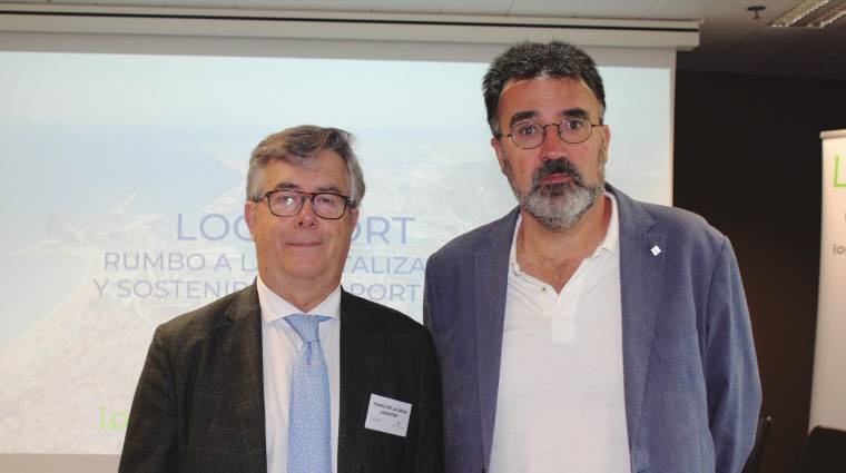 Tomás de la Vega, director gerente de Logistop y Lluís Salvadó, presidente de Port de Barcelona. Foto JPM.