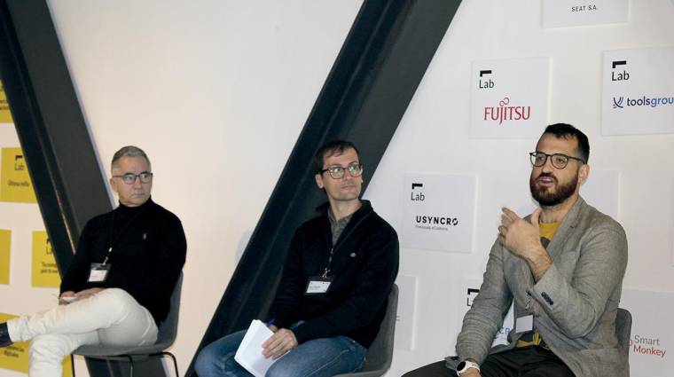 Pere Roca, CEO de Geever; Marc Maceira, Data Scientist en Basetis; y Oleguer Segarra, Cofundador de Dribia. Foto M.V.