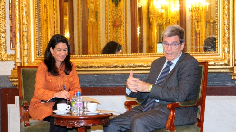 El presidente de la APV, Aurelio Martínez, durante la presentación esta mañana en Madrid. Foto M.J.