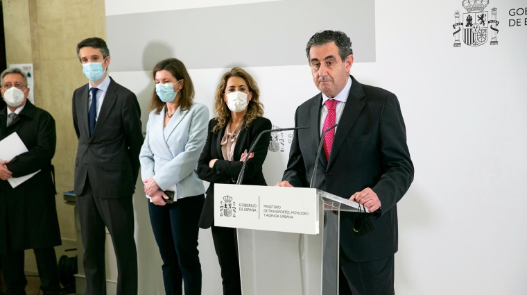 El presidente del CNTC, Carmelo González, durante la rueda de prensa posterior a los Acuerdos de 25 de marzo de 2022.