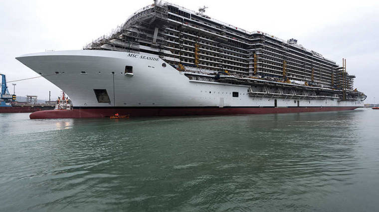 MSC Cruceros recibi&oacute; ayer oficialmente, en el astillero Fincantieri de Monfalcone (Italia), su nuevo buque insignia &ldquo;MSC Seaside&rdquo;