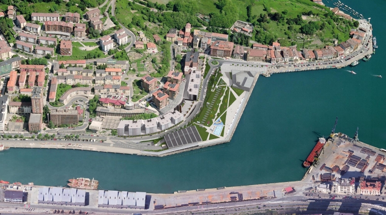 Render del proyecto de remodelación de la Lonja Pesquera del Puerto de Pasaia. Fuente: AP de Pasaia.