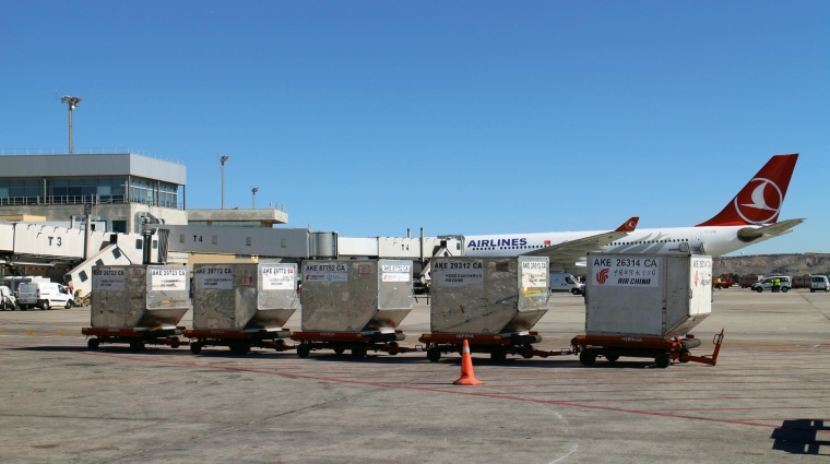 Los aeropuertos españoles cerraron 2021 todavía un 6,6% por debajo de los niveles de tráfico de mercancías previos a la pandemia.