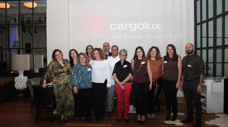 Equipo de Cargolux en el c&oacute;ctel de inicio del oto&ntilde;o celebrado la semana pasada en Barcelona. Foto A. Tejera.