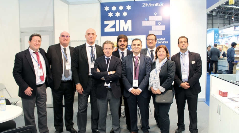 Marc Alessi, departamento comercial P&eacute;rez y C&iacute;a Vigo, Miguel Fito, Valencia Sales ZIM, F&eacute;lix Gendler, director ZIM Espa&ntilde;a, Jorge Gelabert, Sales Manager ZIM, Alejandro Rodr&iacute;guez, Ramiro J. Cobo, director P&eacute;rez y C&iacute;a Vigo, Francisco Mulet, country sales manager P&eacute;rez y C&iacute;a, Carme Carraso, sales executive ZIM, y Javier Ferrer Mu&ntilde;oz-Seca, executive vice-president P&eacute;rez y C&iacute;a.