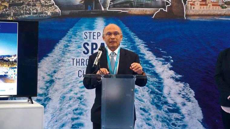 Carlos rubio, presidente de la Autoridad Portuaria de Málaga, durante la presentación. Foto FV