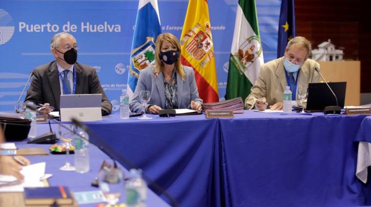 Pilar Miranda, presidenta de la AP de Huelva durante el Consejo de Administraci&oacute;n.