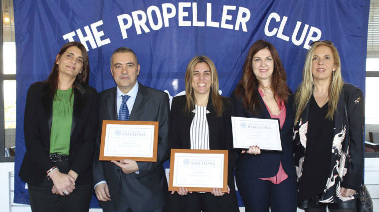 M&oacute;nica Comas (Propeller Barcelona), Salvador Richart (MSC), Claudia Parera (MSC), Arantxa Garc&iacute;a (Rudder Logistics), M&oacute;nica Quintana (Propeller Barcelona). Foto E. Garc&iacute;a.