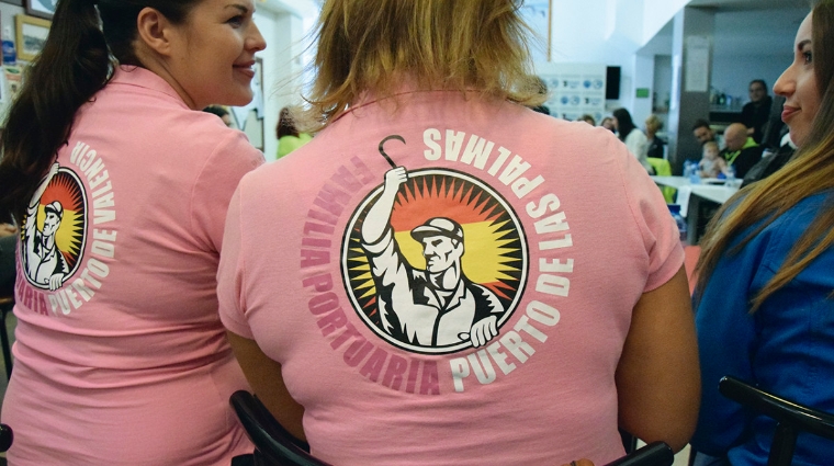 Primer encuentro de mujeres estibadoras en 2017. Foto: Alba Garc&iacute;a