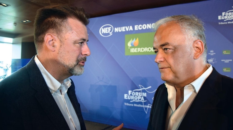 Ignacio Ballester, subdirector de MSC España; y Esteban González Pons, cabeza de lista por Valencia del PP al Congreso de los Diputados, mantuvieron un encuentro el pasado miércoles en tono amable y constructivo. Foto R.T.