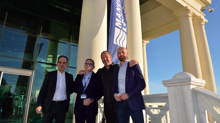 Frédéric Platani, CEO de Monaco Resources, Vicente Ferrer, director general de Manuport Logistics España; Guy Pasmas, CEO de Manuport Logistics; y Ken Joris, CCO de Manuport Logistics. Foto: R. T.