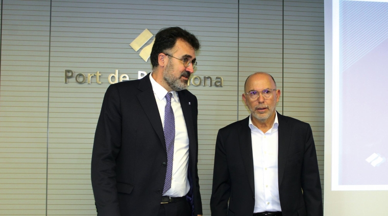 Lluís Salvadó, presidente de Port de Barcelona y Jordi Vila, jefe de Medio Ambiente de Port de Barcelona. Foto J.P.