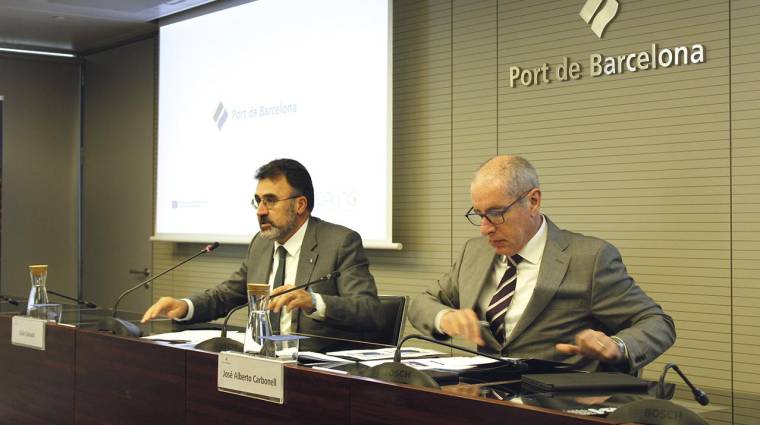 Lluis Salvadó, presidente del Port de Barcelona; y José Alberto Carbonell, director de la AP de Barcelona. Foto: Juan Porta.