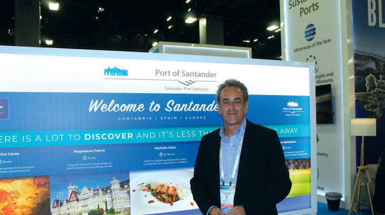 Francisco Martín, presidente de la Autoridad Portuaria de Santander, el martes en Seatrade. Foto FV.
