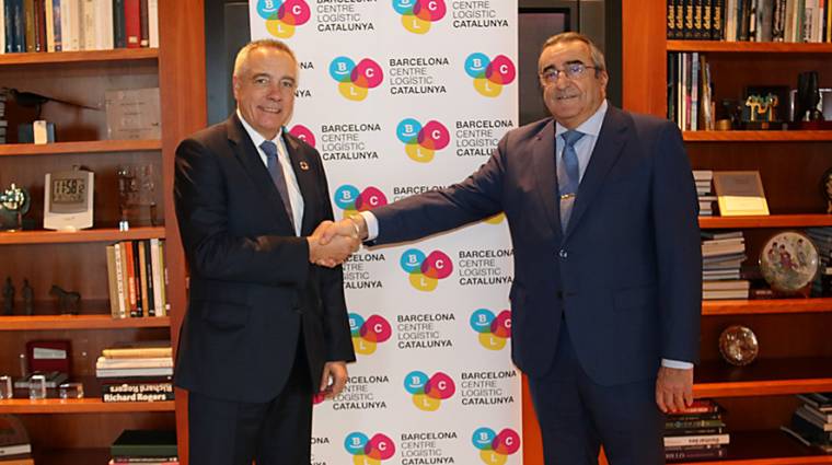 Pere Navarro, presidente de Barcelona-Catalunya Centre Log&iacute;stic (BCL) y Emili Sanz, presidente de ATEIA-OLTRA Barcelona.