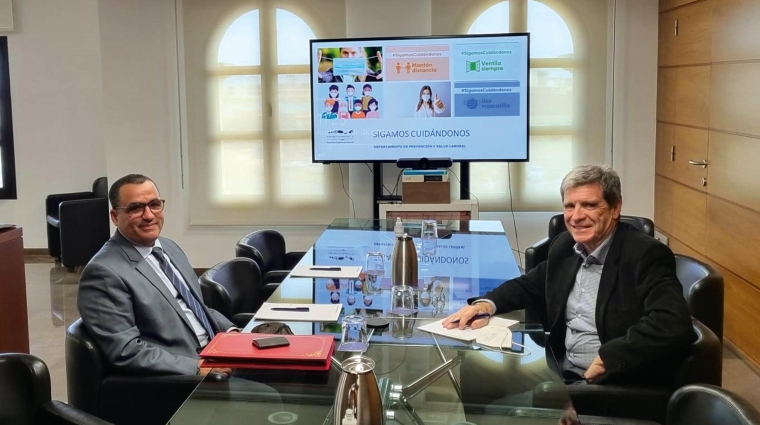 Mustapha Sadiq y Aurelio Martínez analizaron la situación de las relaciones comerciales entre ambos mercados.