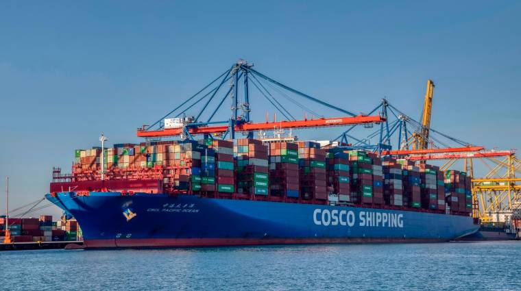 Primera escala del “CSCL Pacific Ocean”, el portacontenedores más grande de COSCO SHIPPING Lines que opera en CSP Valencia.