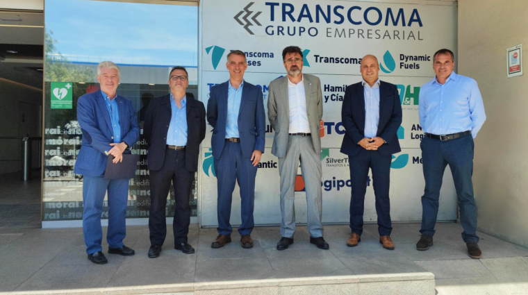 Un momento de la visita de Lluís Salvadó a la sede central de Transcoma Grupo Empresarial.