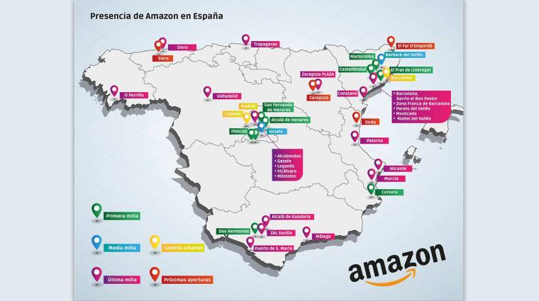 Amazon superará los 1,74 millones de m2 en España en 2022