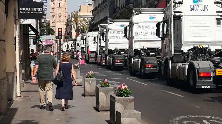 Imagen de la protesta del sector en 2019 en Valencia. Fuente:Twitter.